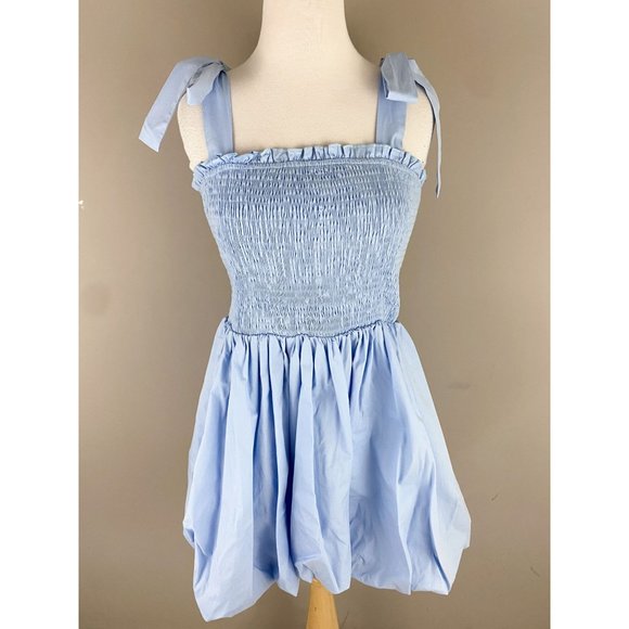 TCEC Dresses Tcec Baby Blue Sleeveless Bubble Baby Doll Style Dress